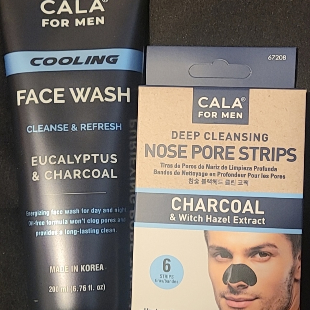 Cala men's face wash and nose strips